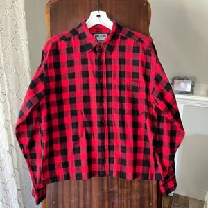 Woolrich Large red and black buffalo check traditional flannel shirt